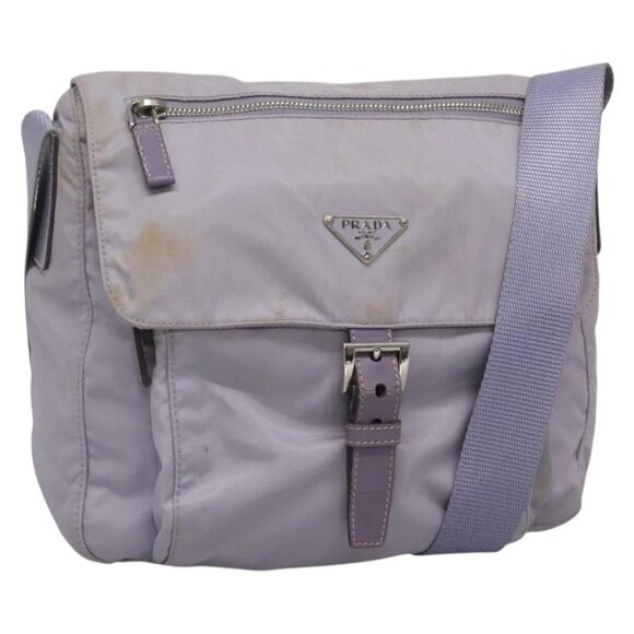 PRADA Shoulder Bag Nylon Purple Silver Auth ti3319 - Picture 1 of 16